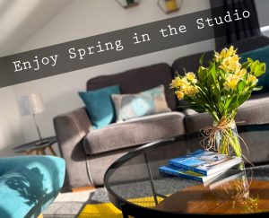 Flowers and sofa in the Studio